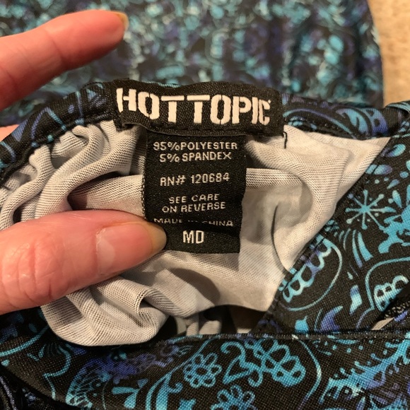 Hot Topic sugar skull strappy back skater dress M - Picture 4 of 4